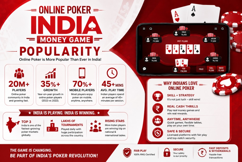 Online Poker India Money Game Popularity