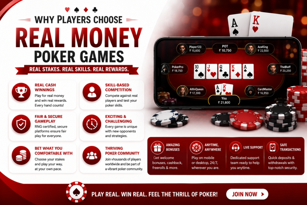 Why Players Choose Real Money Poker Games